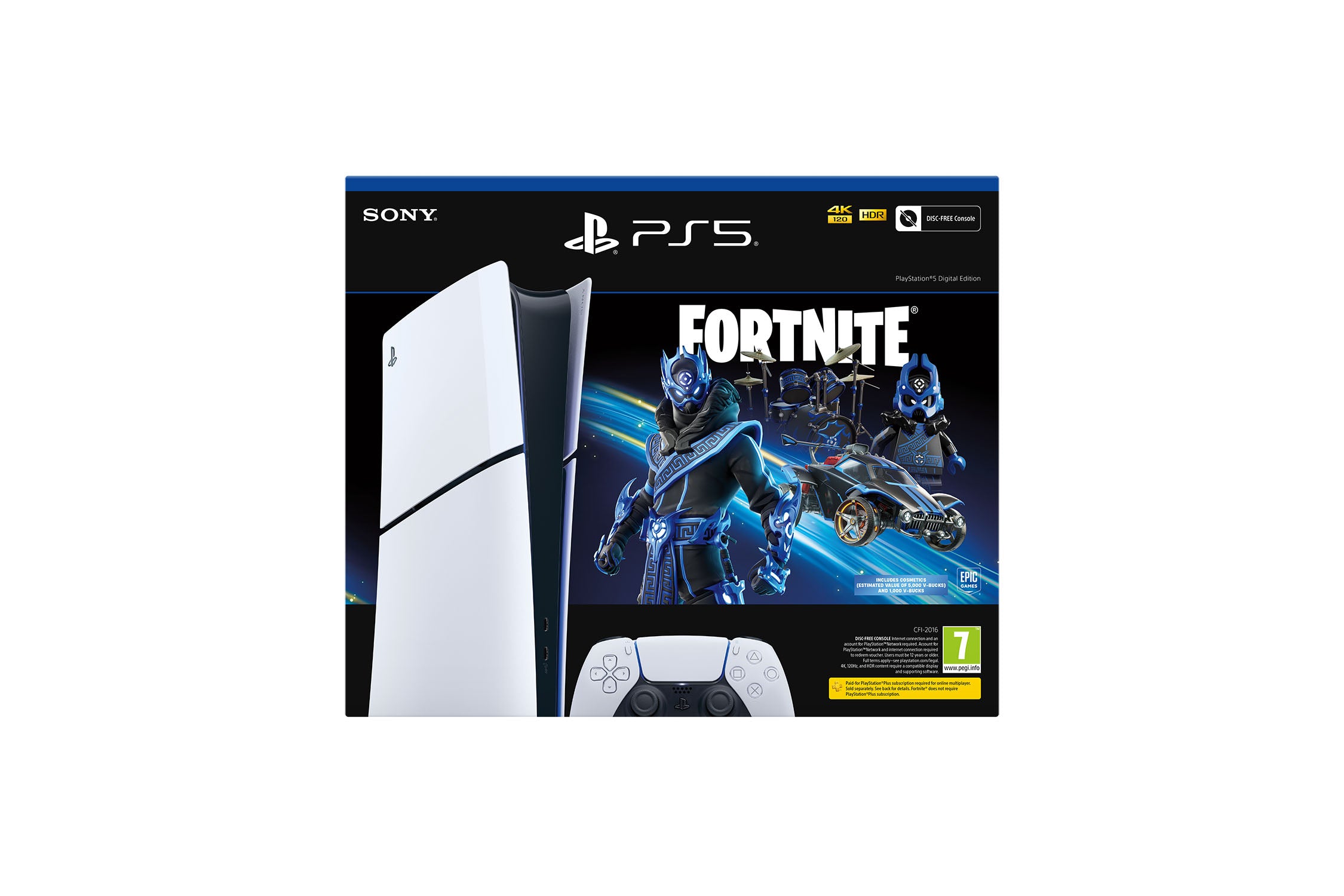 PlayStation®5 Digital Edition - Fortnite® Cobalt Star Bundle (model group – slim)* - Console pack by Sony The Chelsea Gamer