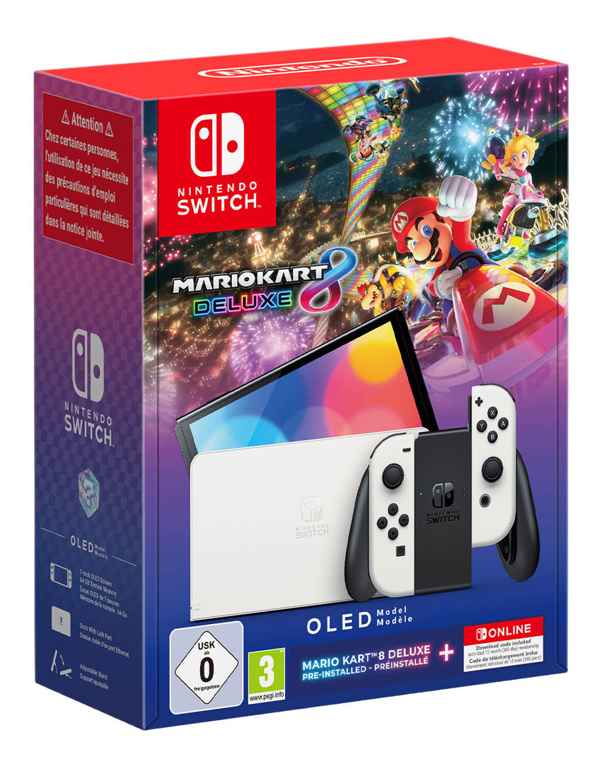Nintendo Switch (OLED Model - White) + Mario Kart 8 Deluxe Bundle + 12 Months NSO - Console pack by Nintendo The Chelsea Gamer