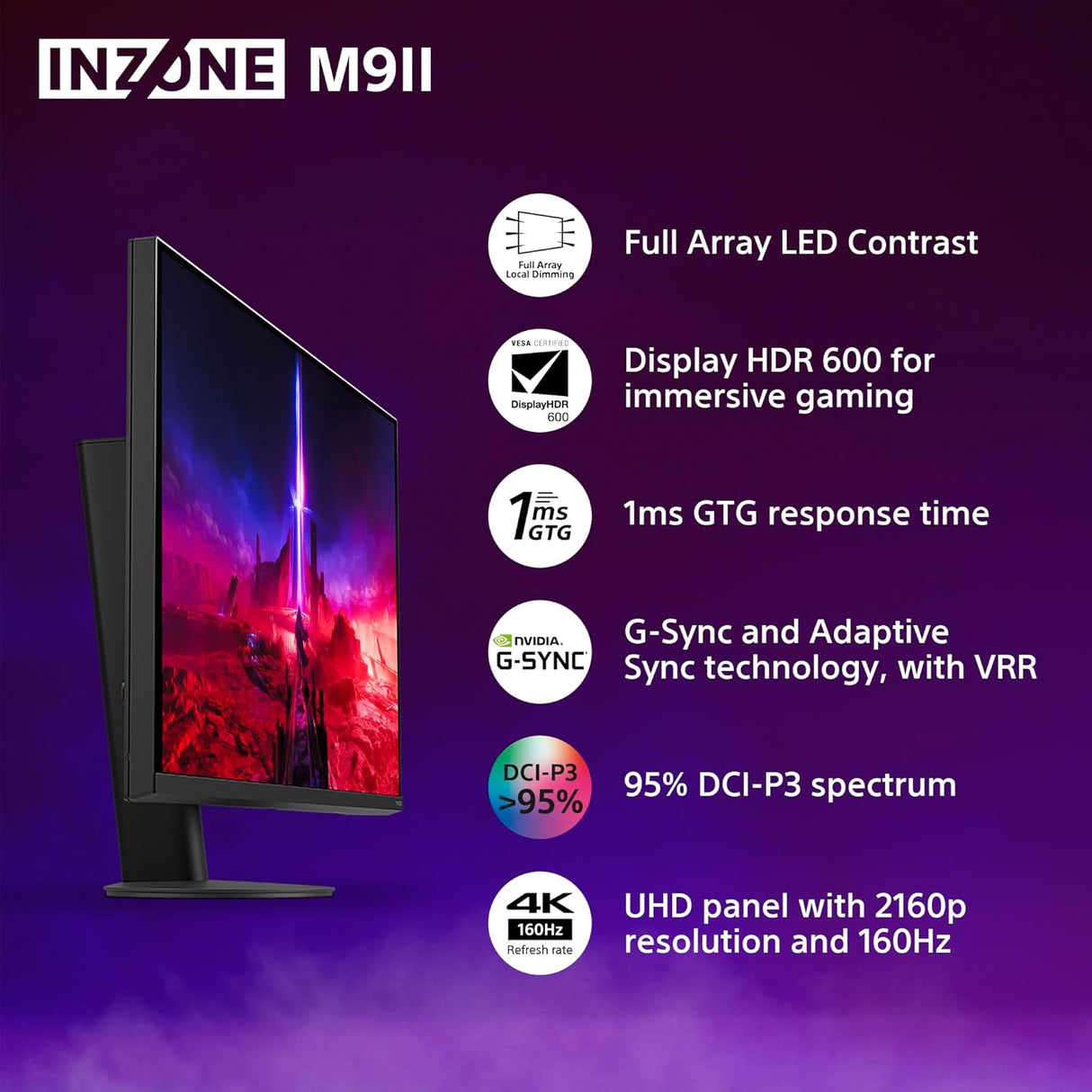 Sony INZONE M9 II - 27" 4K 160Hz Gaming Monitor - Monitor by Sony The Chelsea Gamer