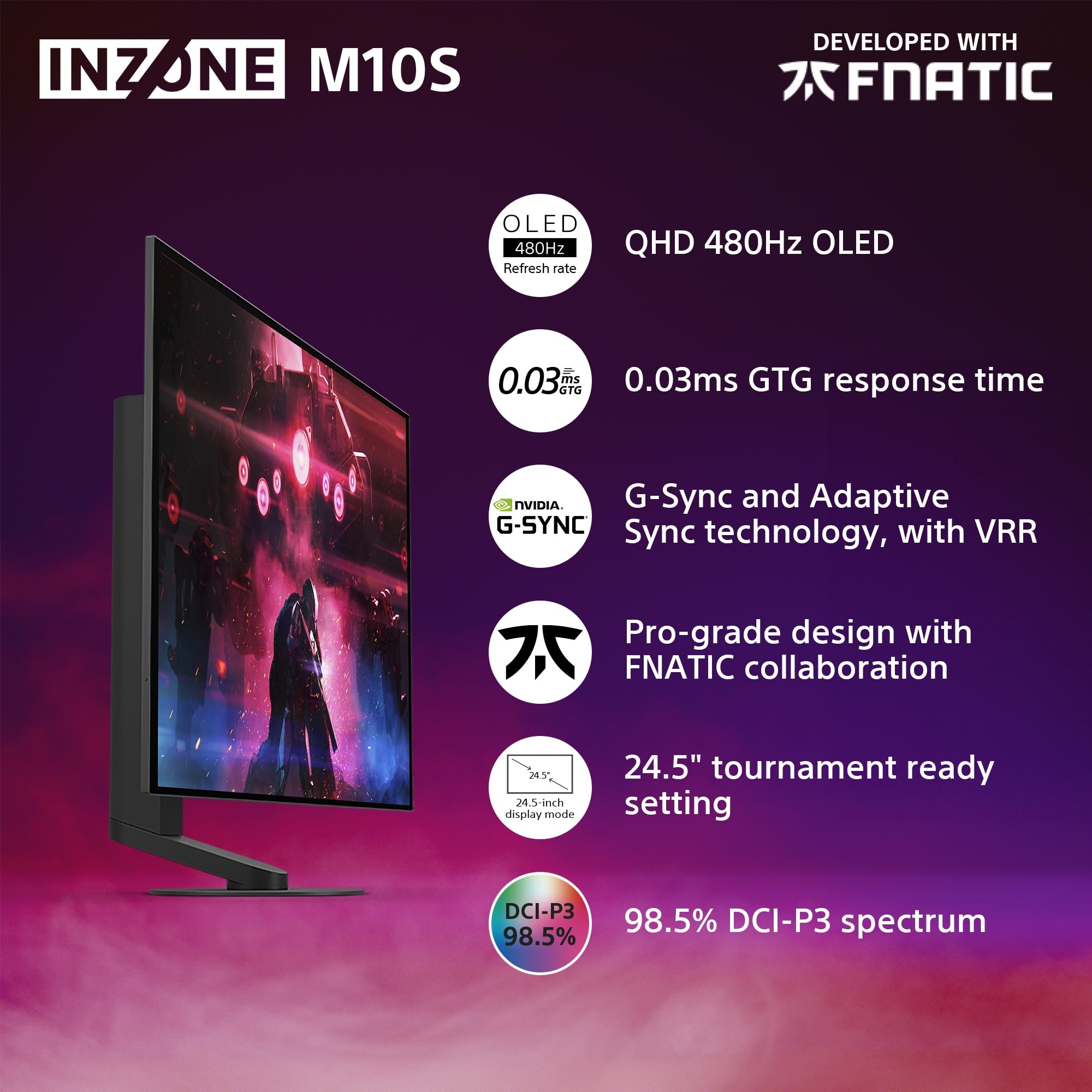 Sony INZONE M10S - 27'' QHD OLED 0.03ms 480Hz Gaming Monitor - Monitor by Sony The Chelsea Gamer