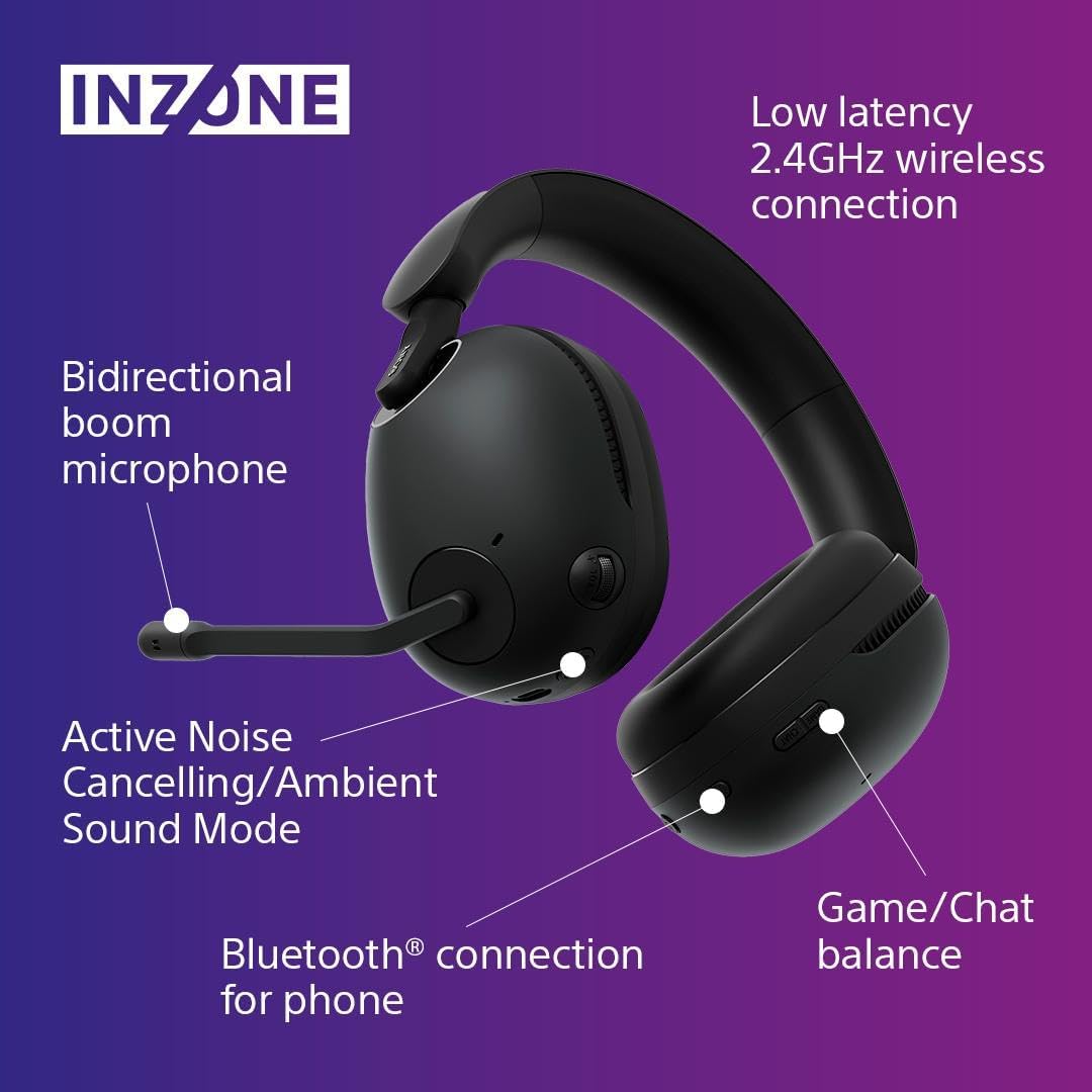Sony INZONE H9 Wireless Noise Cancelling Gaming Headset - Black - Console Accessories by Sony The Chelsea Gamer