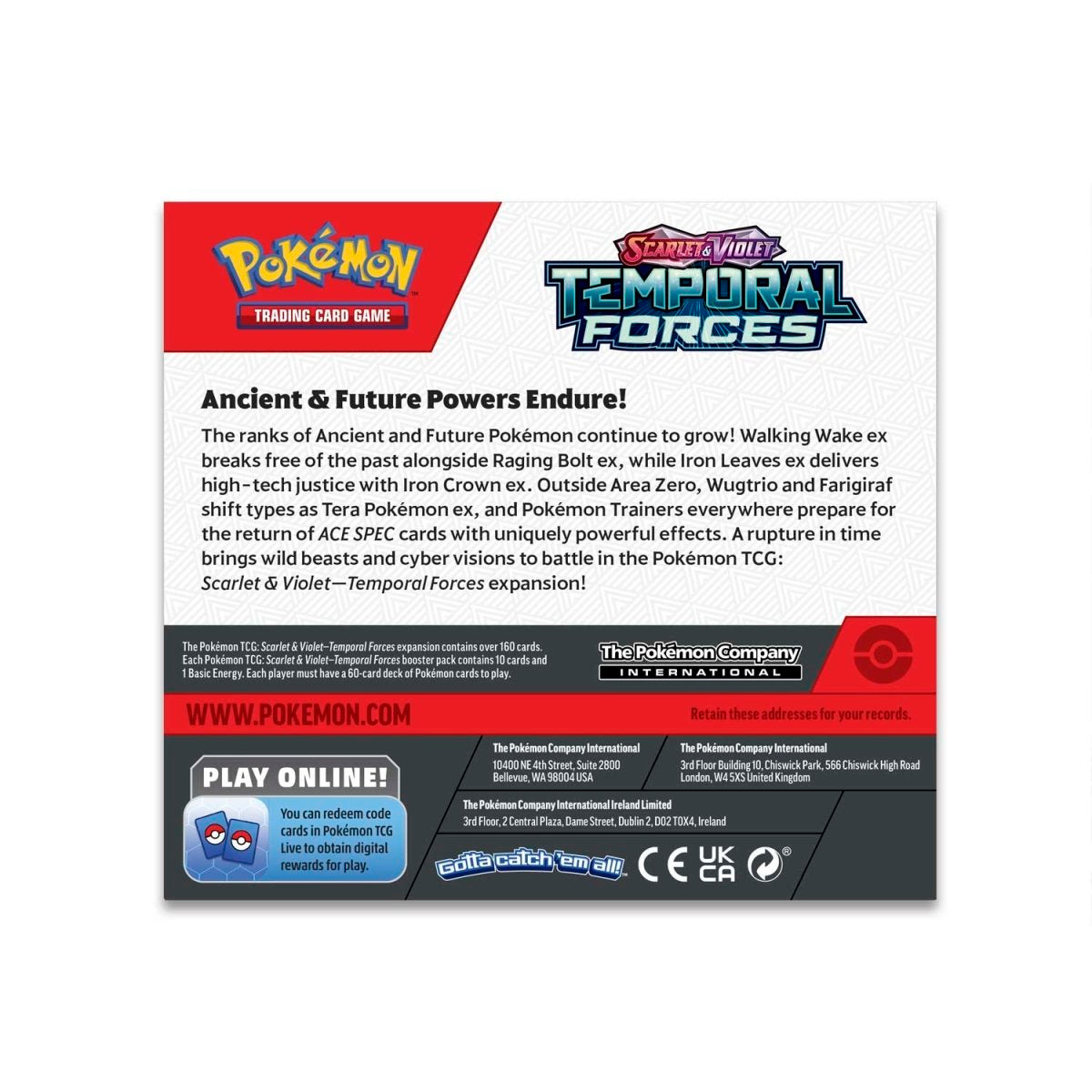 Pokémon TCG: Scarlet & Violet—Temporal Forces - Single Booster Pack - Merchandise by Pokémon The Chelsea Gamer