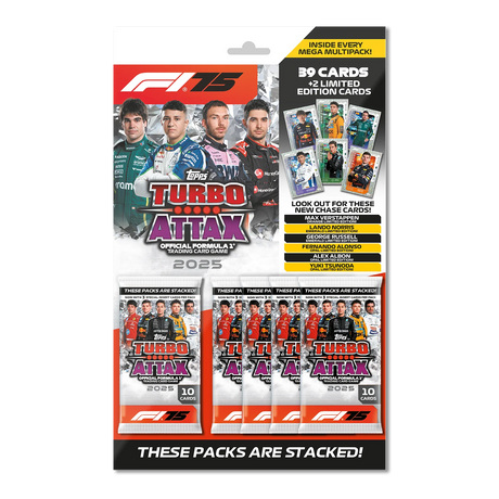 Topps Turbo Attax Formula 1® 2025 - Mega Multipack - contains 39 Turbo Attax cards plus 2 random Limited Edition cards. - Merchandise by Topps The Chelsea Gamer