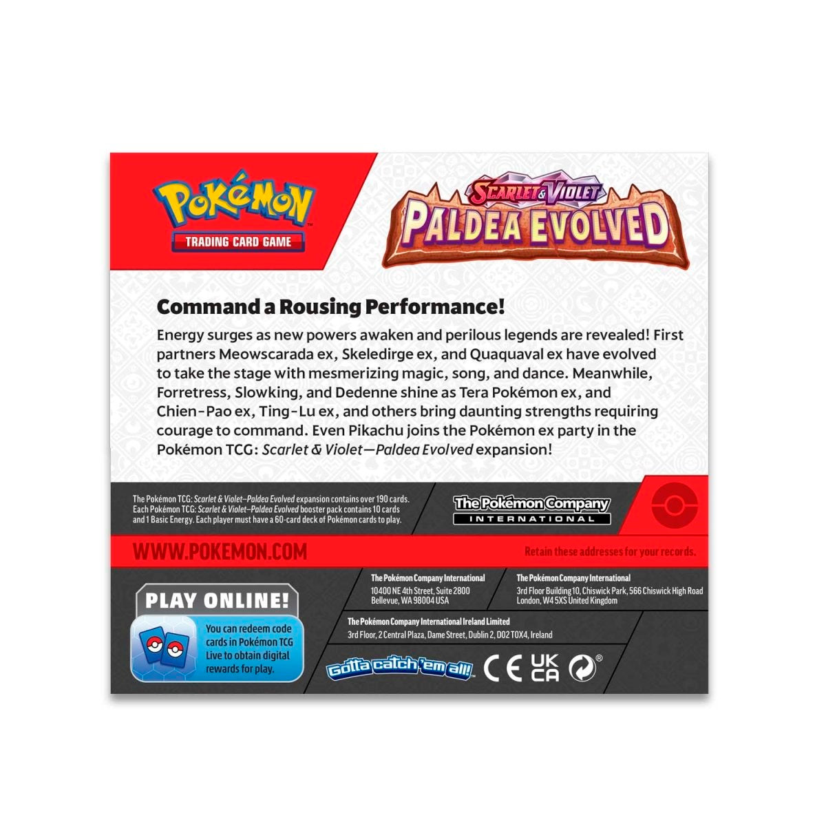 Pokémon TCG: Scarlet and Violet - Paldea Evolved - Single Booster Pack - Merchandise by Pokémon The Chelsea Gamer