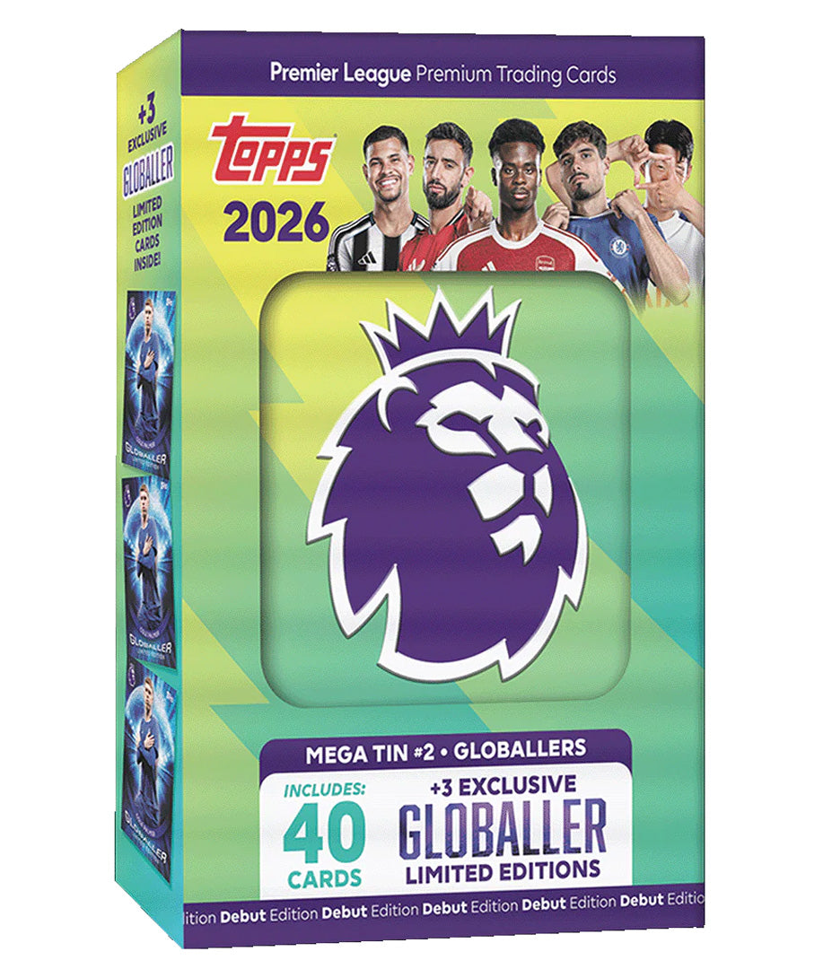 Topps Premier League 2026 - Debut Edition - Mega Tin (Globallers) - Merchandise by Topps The Chelsea Gamer