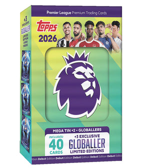 Topps Premier League 2026 - Debut Edition - Mega Tin (Globallers) - Merchandise by Topps The Chelsea Gamer