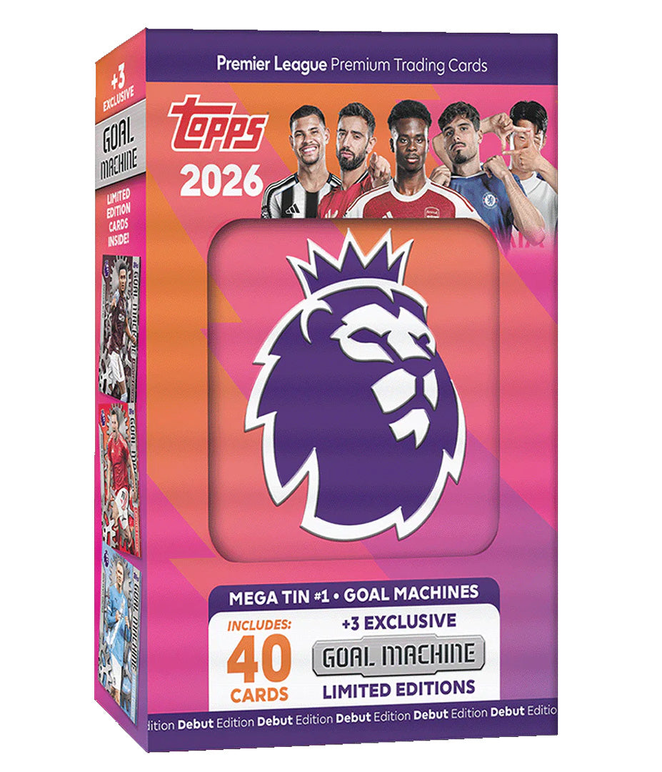 Topps Premier League 2026 - Debut Edition - Mega Tin (Goal Machines) - Merchandise by Topps The Chelsea Gamer