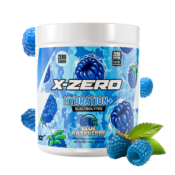 X-Zero - Hydration Blue Raspberry (160g / 100 Servings) - Merchandise by X-Zero The Chelsea Gamer