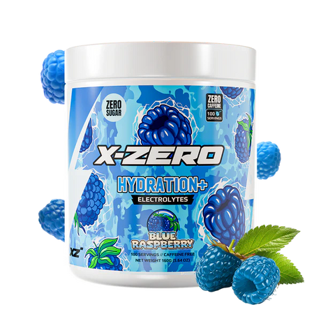 X-Zero - Hydration Blue Raspberry (160g / 100 Servings) - Merchandise by X-Zero The Chelsea Gamer