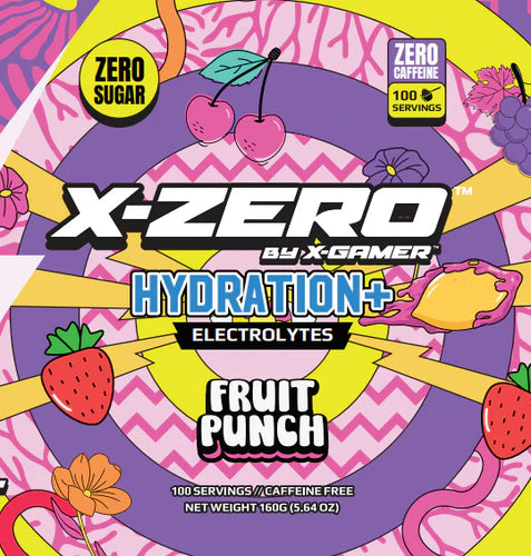 X-Zero - Hydration Fruit Punch (160g / 100 Servings) - Merchandise by X-Zero The Chelsea Gamer