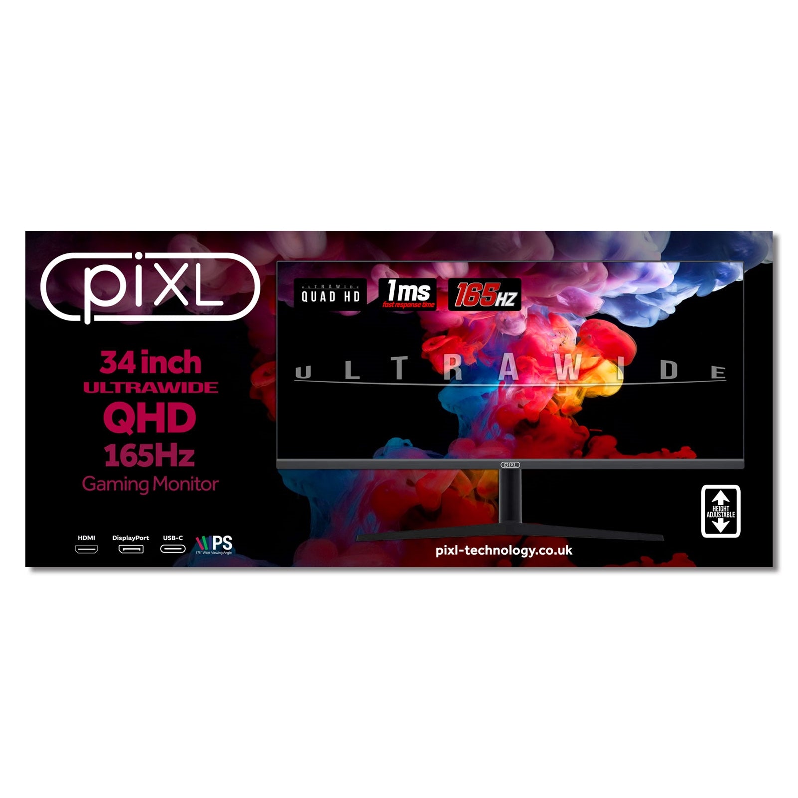 piXL 34-inch UWQHD UltraWide 165Hz Gaming Monitor - Monitor by piXL The Chelsea Gamer