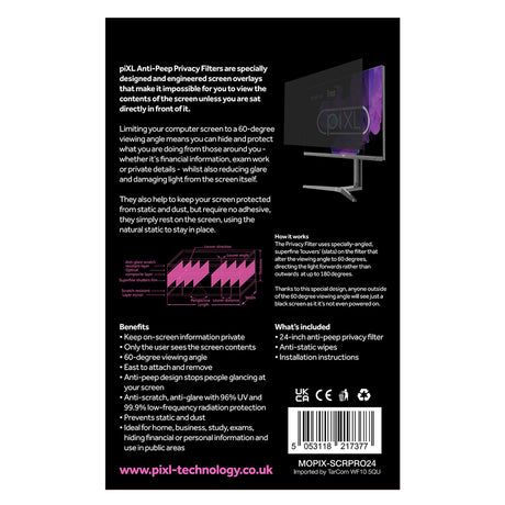 piXL 24 Inch Monitor Privacy Screen - Care by piXL The Chelsea Gamer