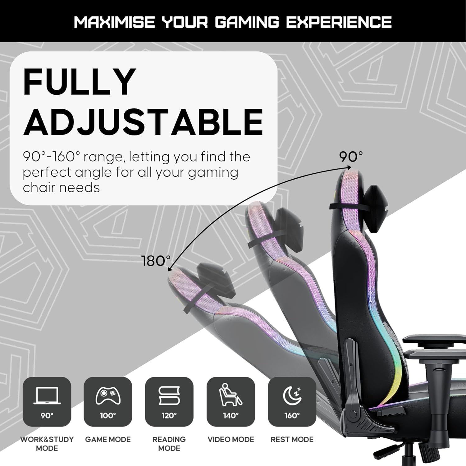 Anda Seat Luna RGB Gaming Chair - Large - Furniture by Anda Seat The Chelsea Gamer