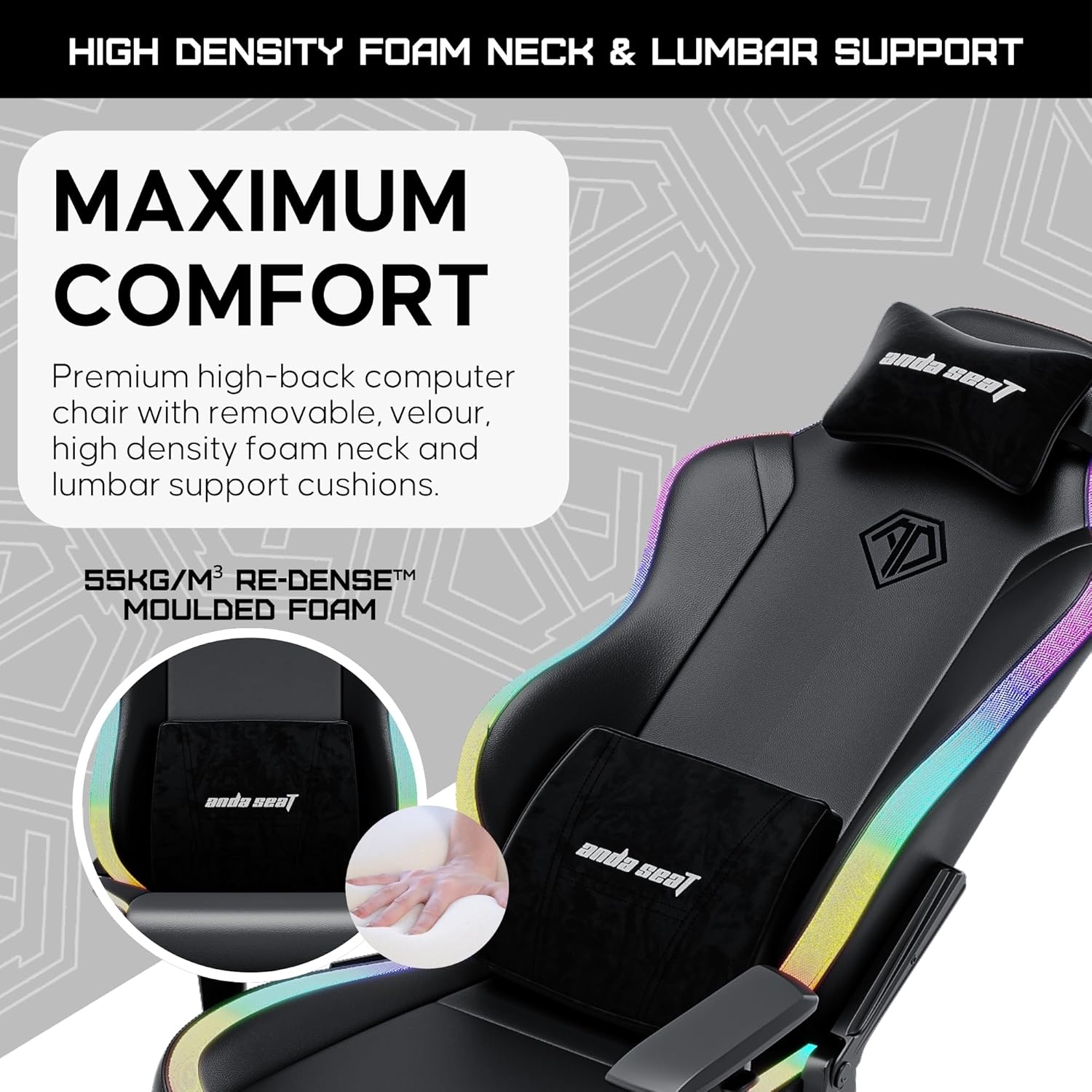 Anda Seat Luna RGB Gaming Chair - Large - Furniture by Anda Seat The Chelsea Gamer