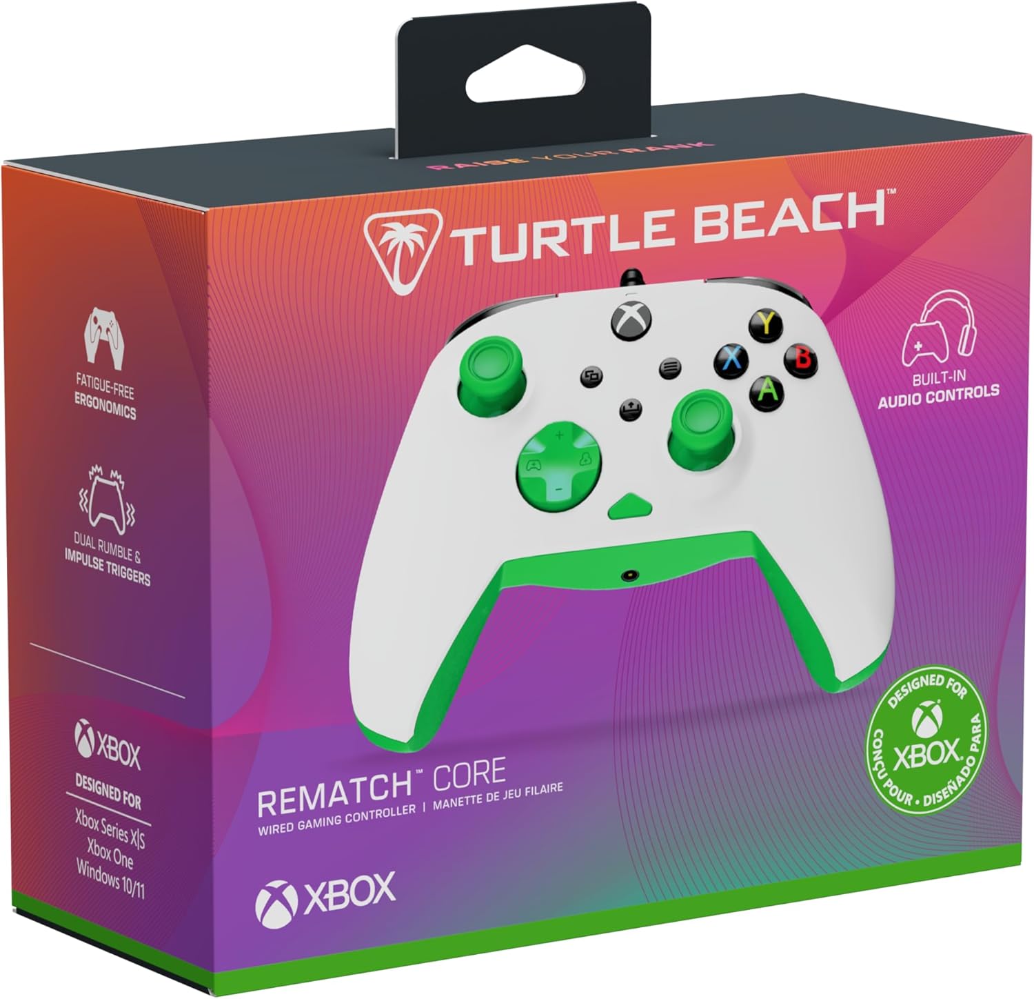Turtle Beach - Rematch™ Core Wired Controller for Xbox & PC -  White / Green - Console Accessories by Turtle Beach The Chelsea Gamer