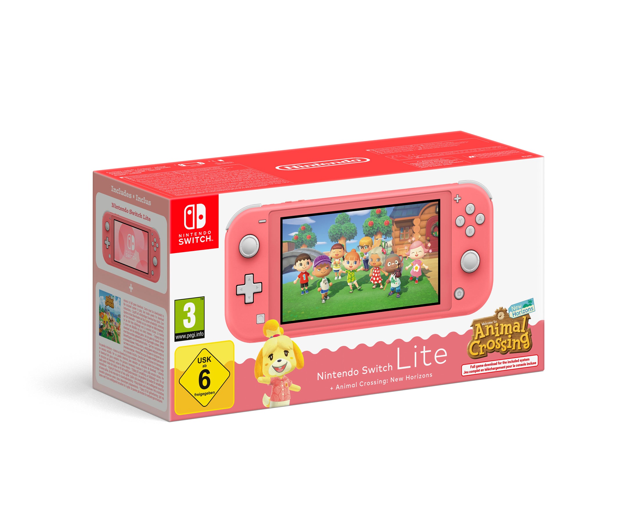 Nintendo Switch Lite (Coral) + Animal Crossing New Horizons - Console pack by Nintendo The Chelsea Gamer