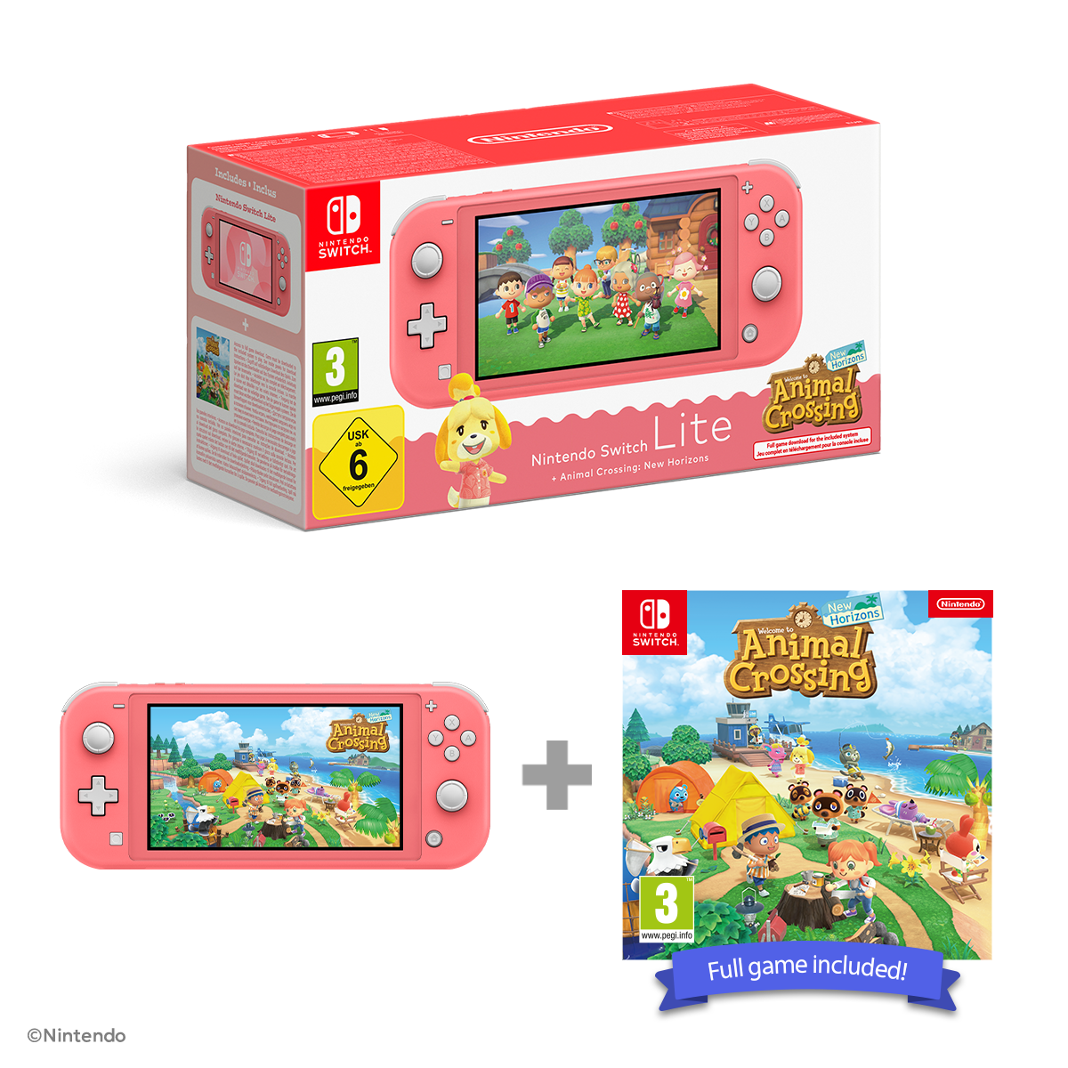 Nintendo Switch Lite (Coral) + Animal Crossing New Horizons - Console pack by Nintendo The Chelsea Gamer