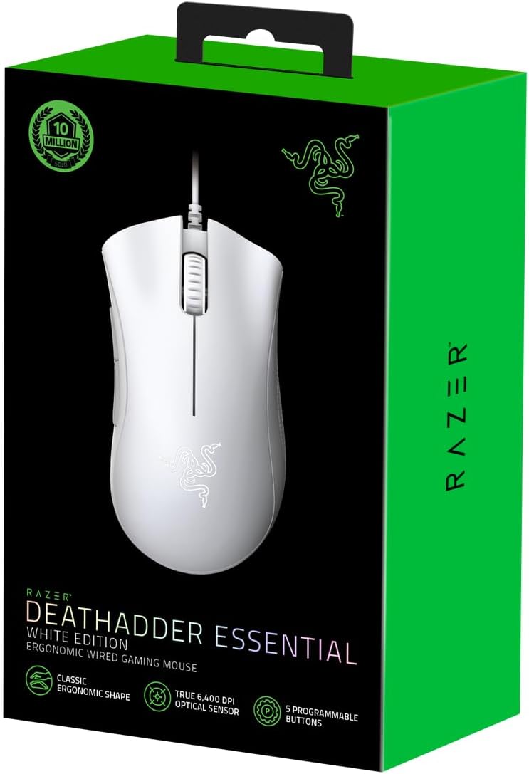 Razer DeathAdder Essential Mouse - White - Mice by Razer The Chelsea Gamer