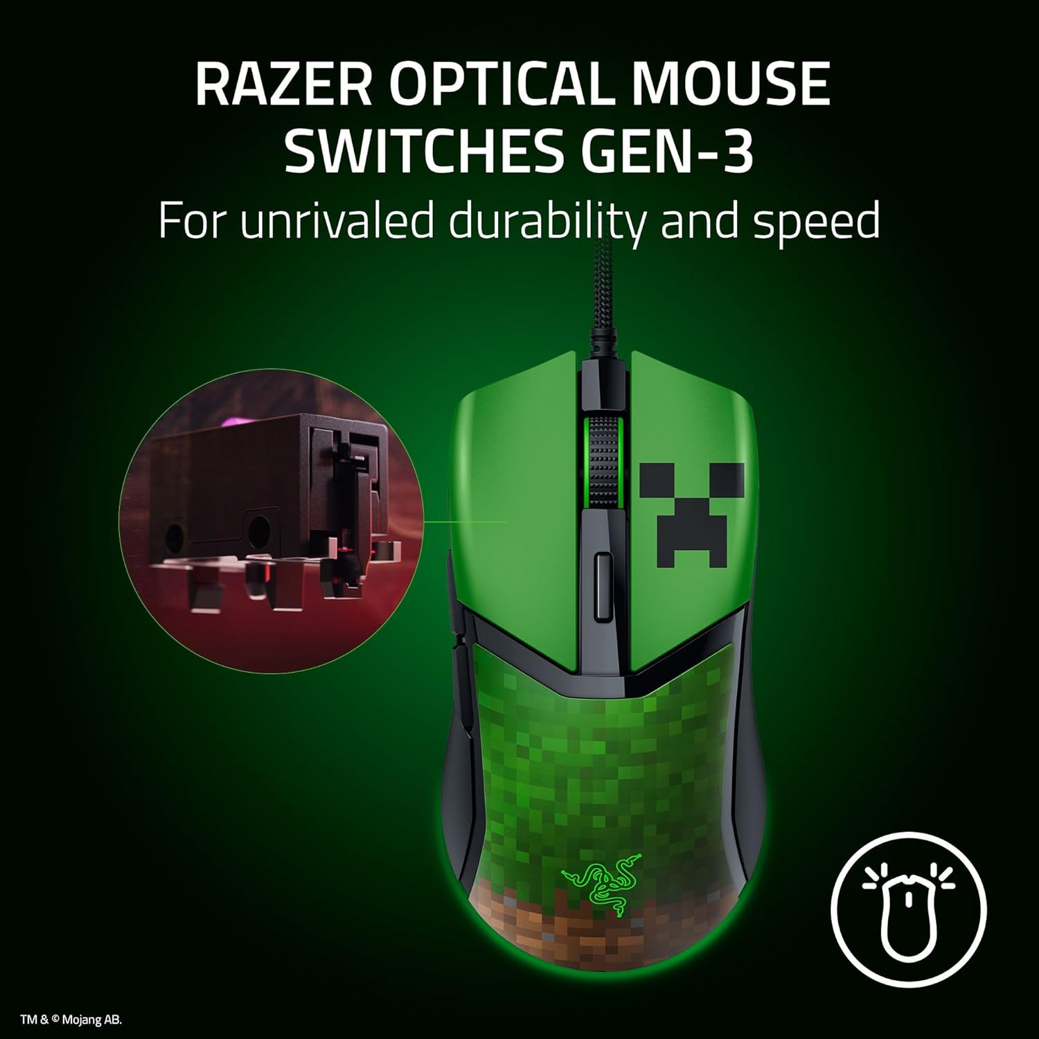 Razer Cobra - Wired Gaming Mouse - Minecraft Edition - Mice by Razer The Chelsea Gamer