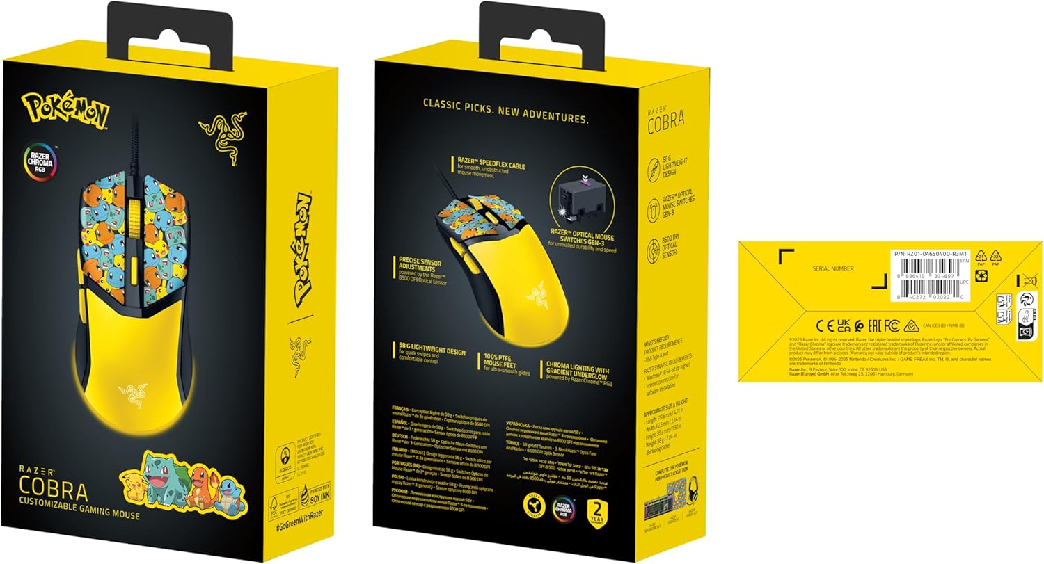 Razer Cobra - Wired Gaming Mouse - Pokémon Edition - Mice by Razer The Chelsea Gamer