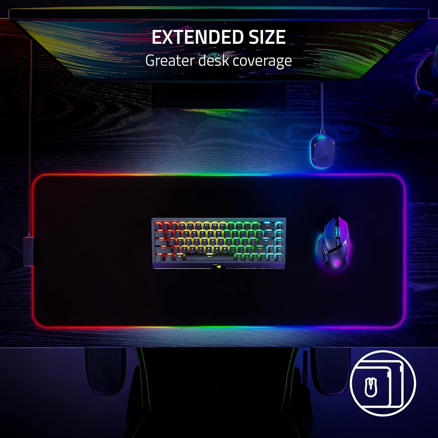 Razer Strider Chroma - Hybrid Mouse Mat - XL - Black - Surface by Razer The Chelsea Gamer