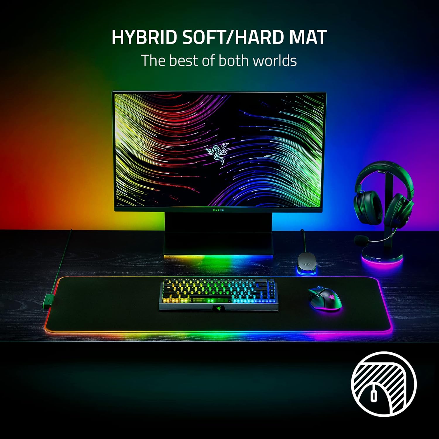 Razer Strider Chroma - Hybrid Mouse Mat - XL - Black - Surface by Razer The Chelsea Gamer