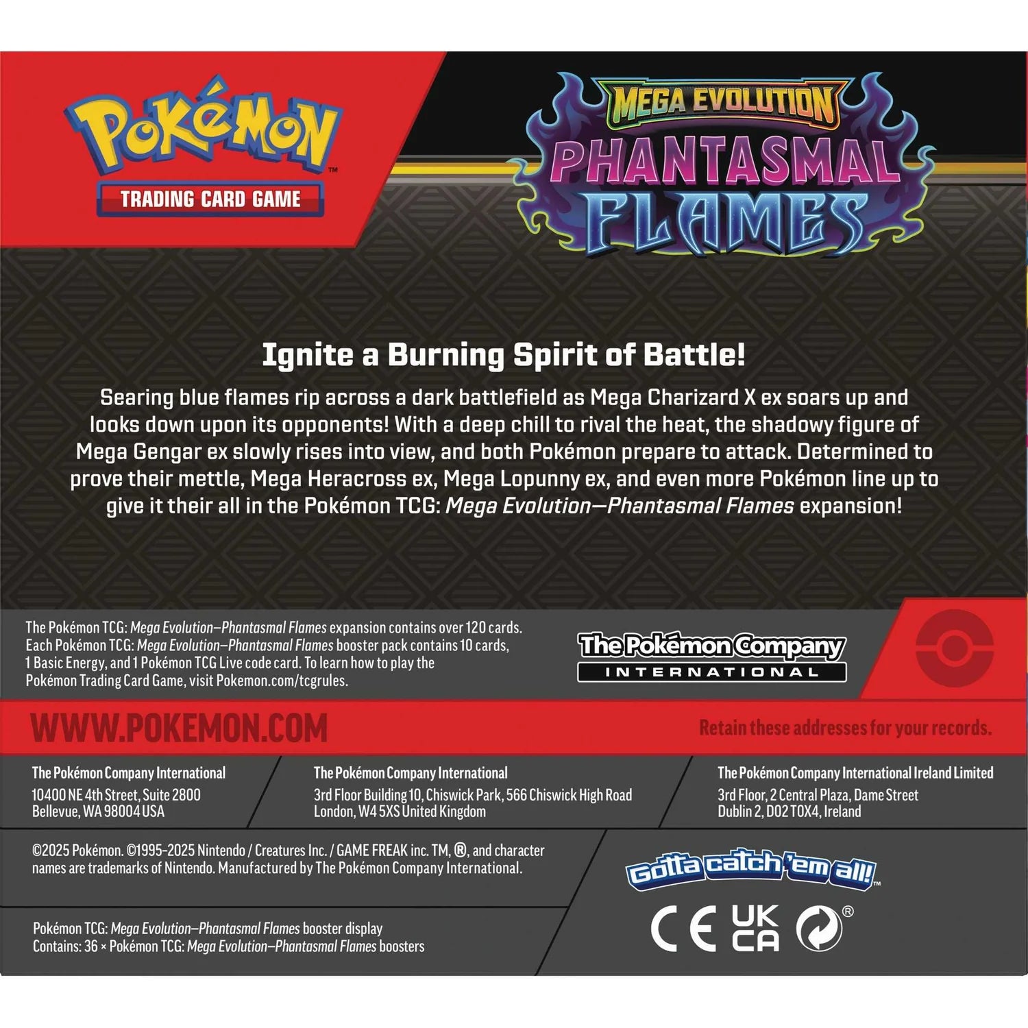 Pokémon TCG: Mega Evolution - Phantasmal Flames - Single Booster Pack - Merchandise by Pokémon The Chelsea Gamer