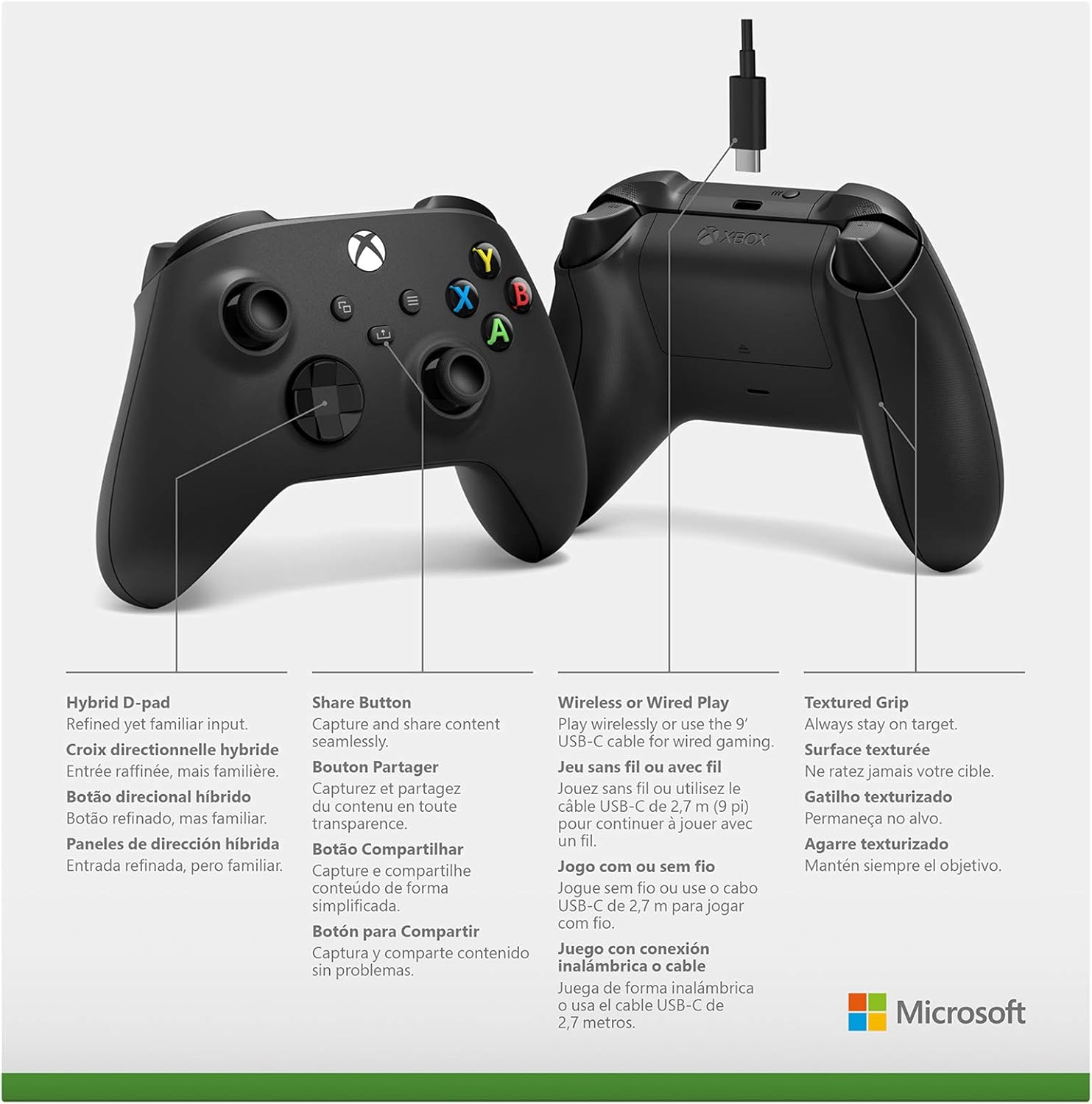 Xbox Wireless Controller & USB-C Cable (Xbox Series X/S & PC)