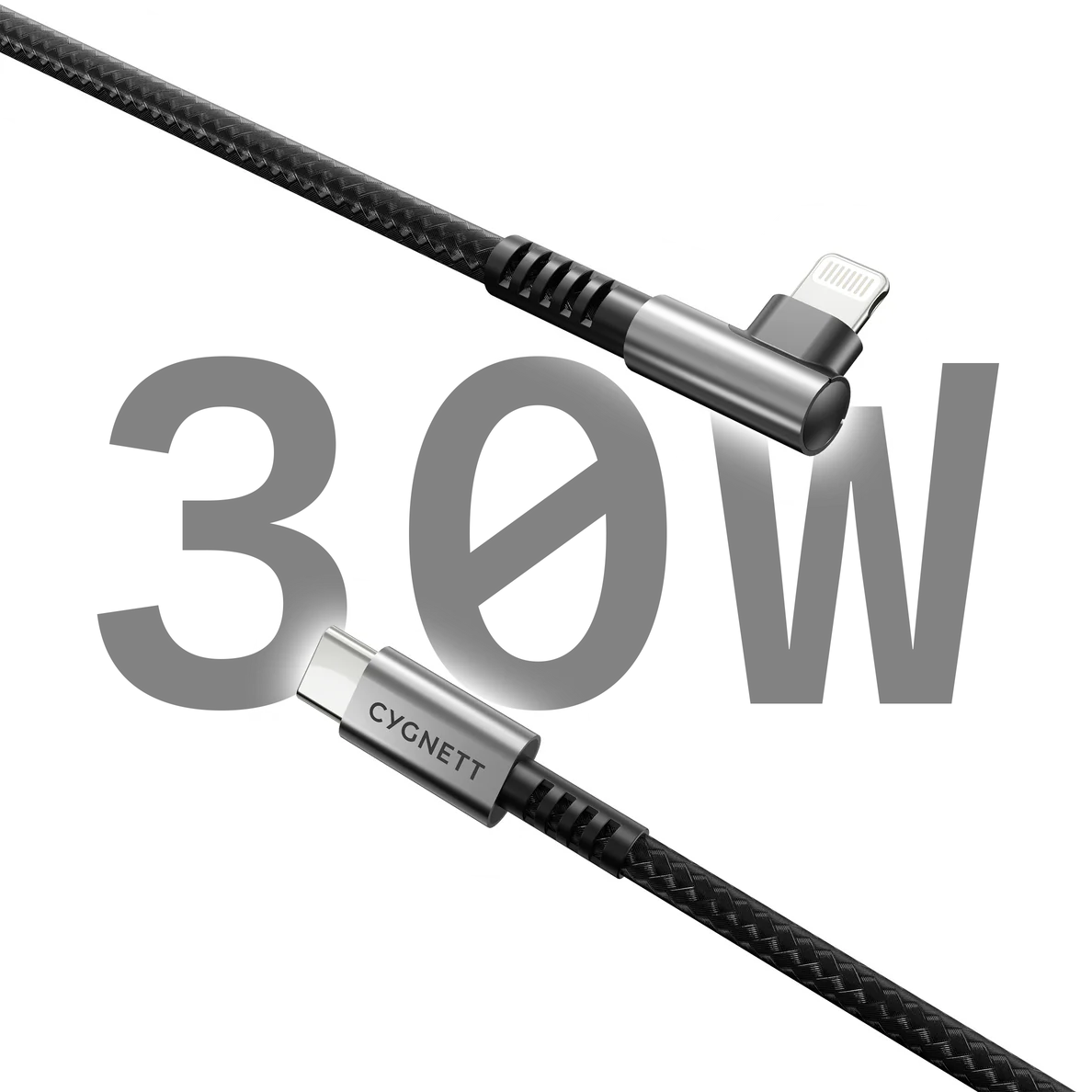 Cygnett - Unite -  Right Angle Lightning to USB-C Cable - 1M