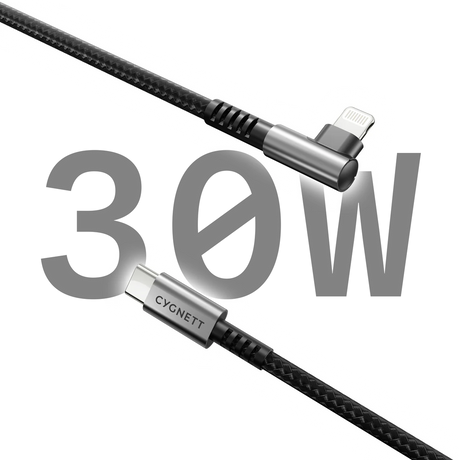 Cygnett - Unite -  Right Angle Lightning to USB-C Cable - 1M - Cables by Cygnett The Chelsea Gamer