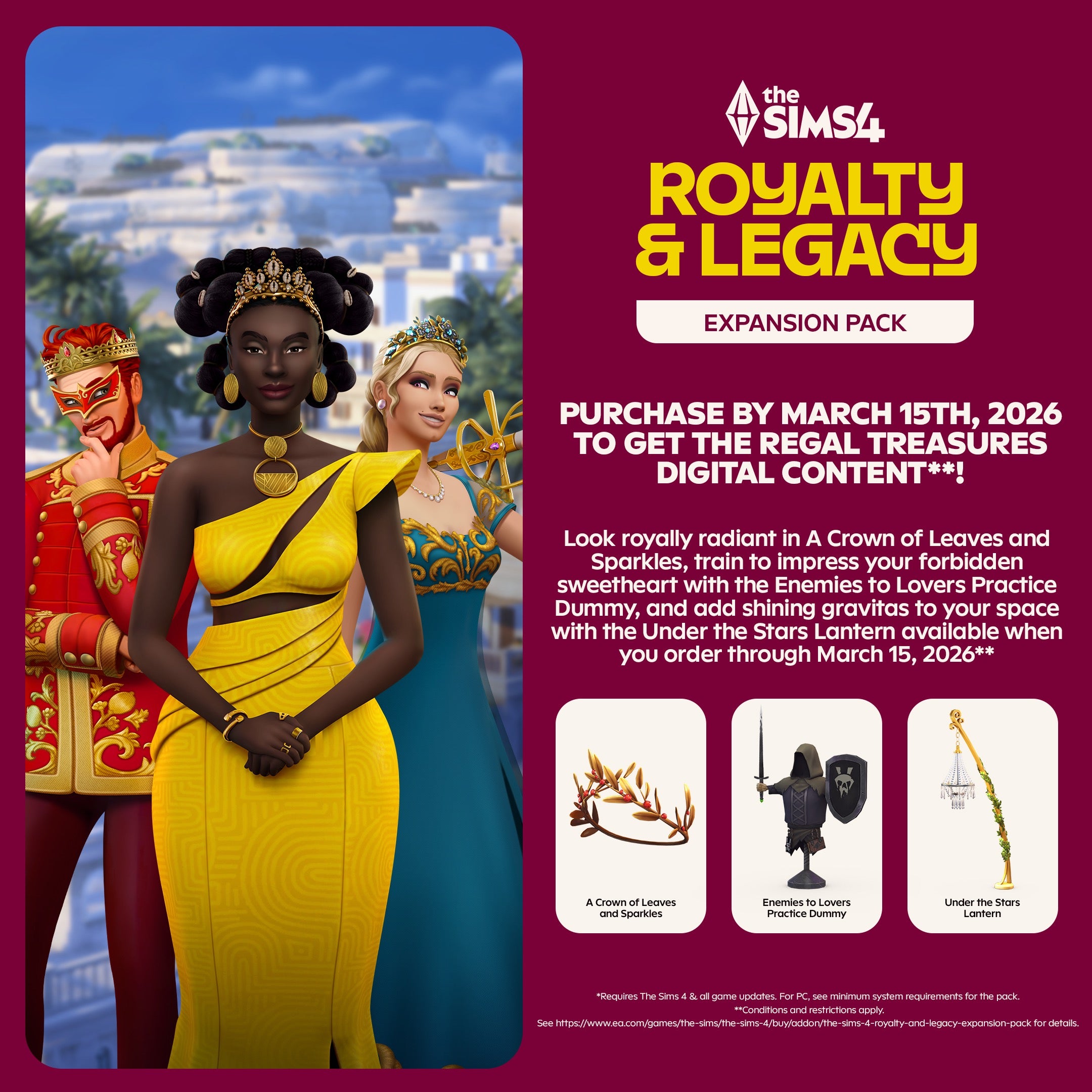 The Sims™ 4 Royalty & Legacy Expansion Pack - PC - Video Games by Electronic Arts The Chelsea Gamer