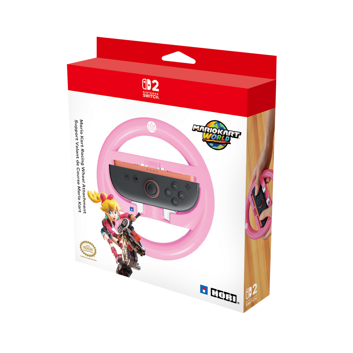 Racing Wheel Attachment Set for Nintendo Switch™ 2 - Peach - Console Accessories by HORI The Chelsea Gamer