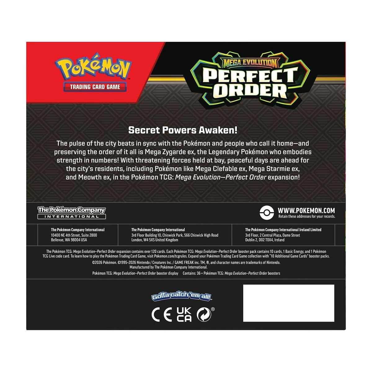 Pokémon TCG: Mega Evolution - Perfect Order - Single Booster Pack - Merchandise by Pokémon The Chelsea Gamer