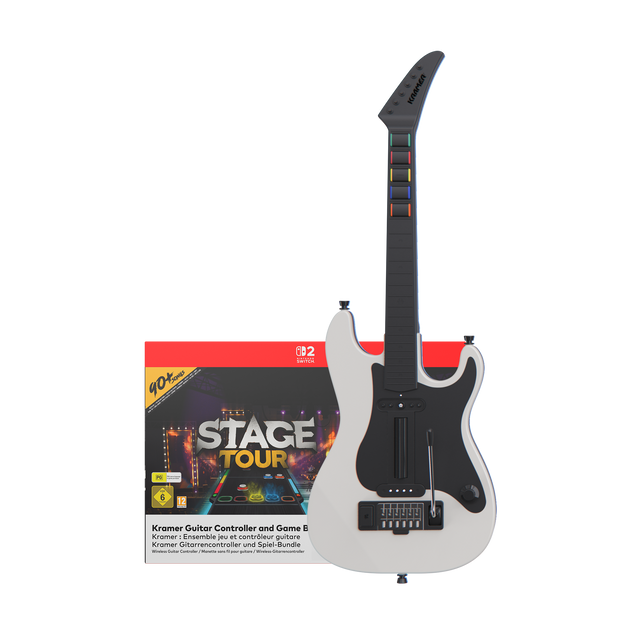 Kramer Guitar Controller and Game 8 Kramer, shown with its retail packaging box on a solid white background.
