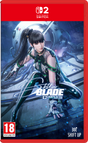 Front cover of the Nintendo Switch game Softor Blade: Complete Edition, featuring a stylized female fighter in a futuristic blue sci-fi setting with the Nintendo Switch logo at the top and an 18 rating badge at the bottom left.