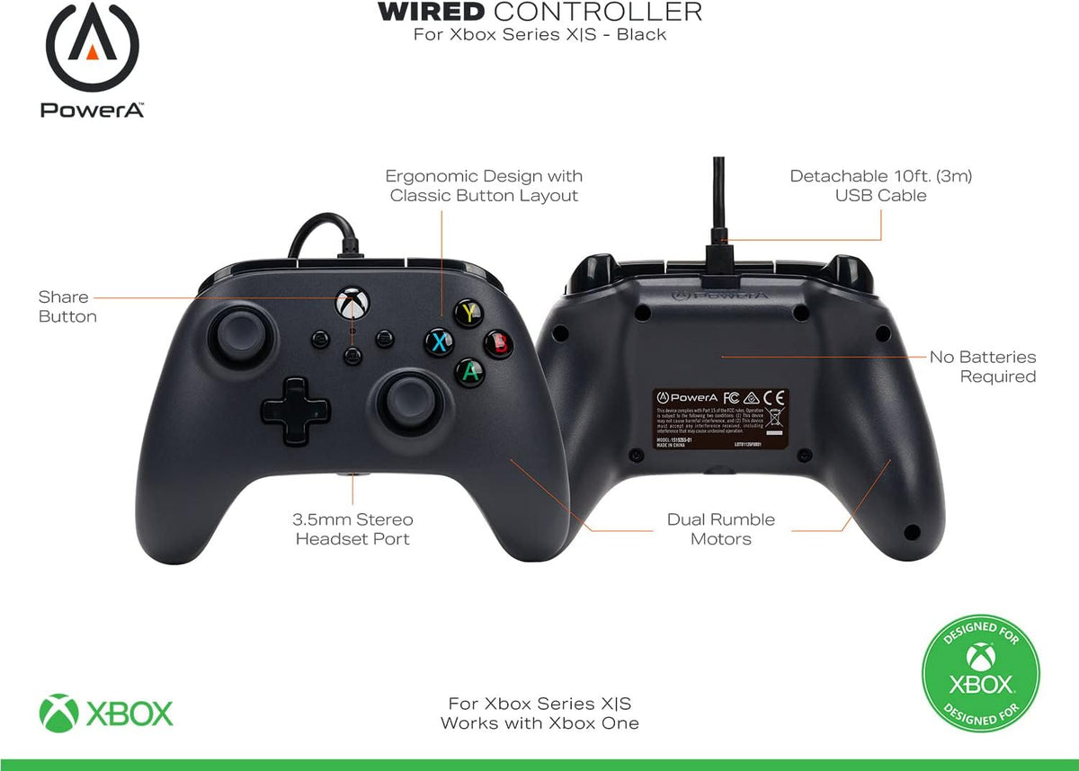 PowerA - Wired Controller for Xbox Series X|S - Black