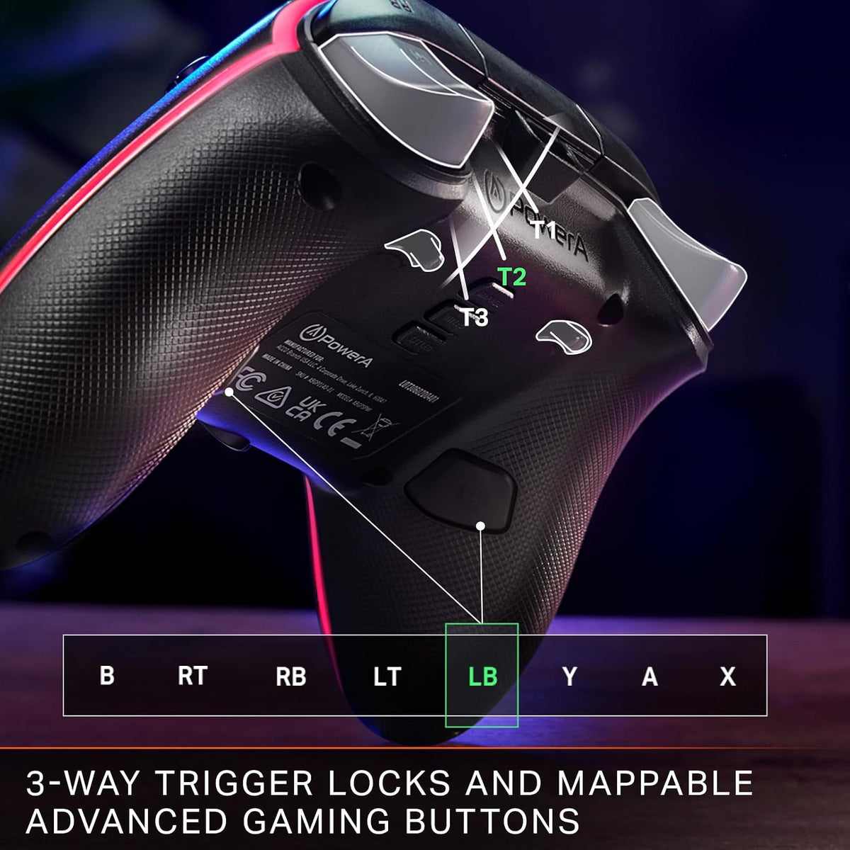 PowerA - Advantage Wired Controller for Xbox Series X|S with Lumectra - Black