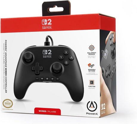PowerA - Advantage Wired Controller for Nintendo Switch 2 - Black - Console Accessories by PowerA The Chelsea Gamer