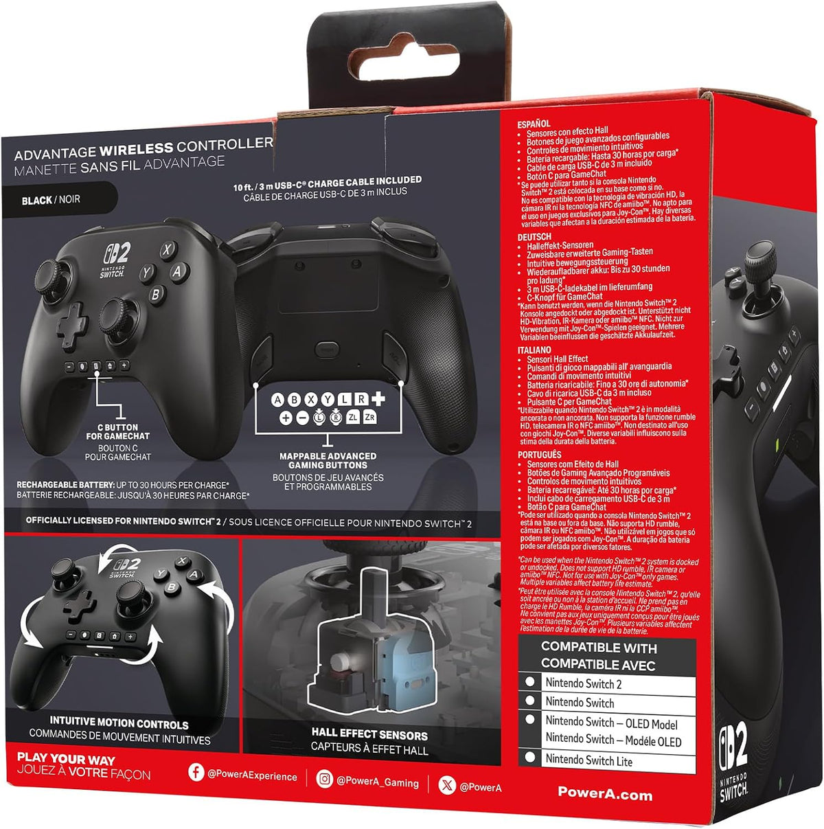 PowerA - Advantage Wireless Controller for Nintendo Switch 2 - Black