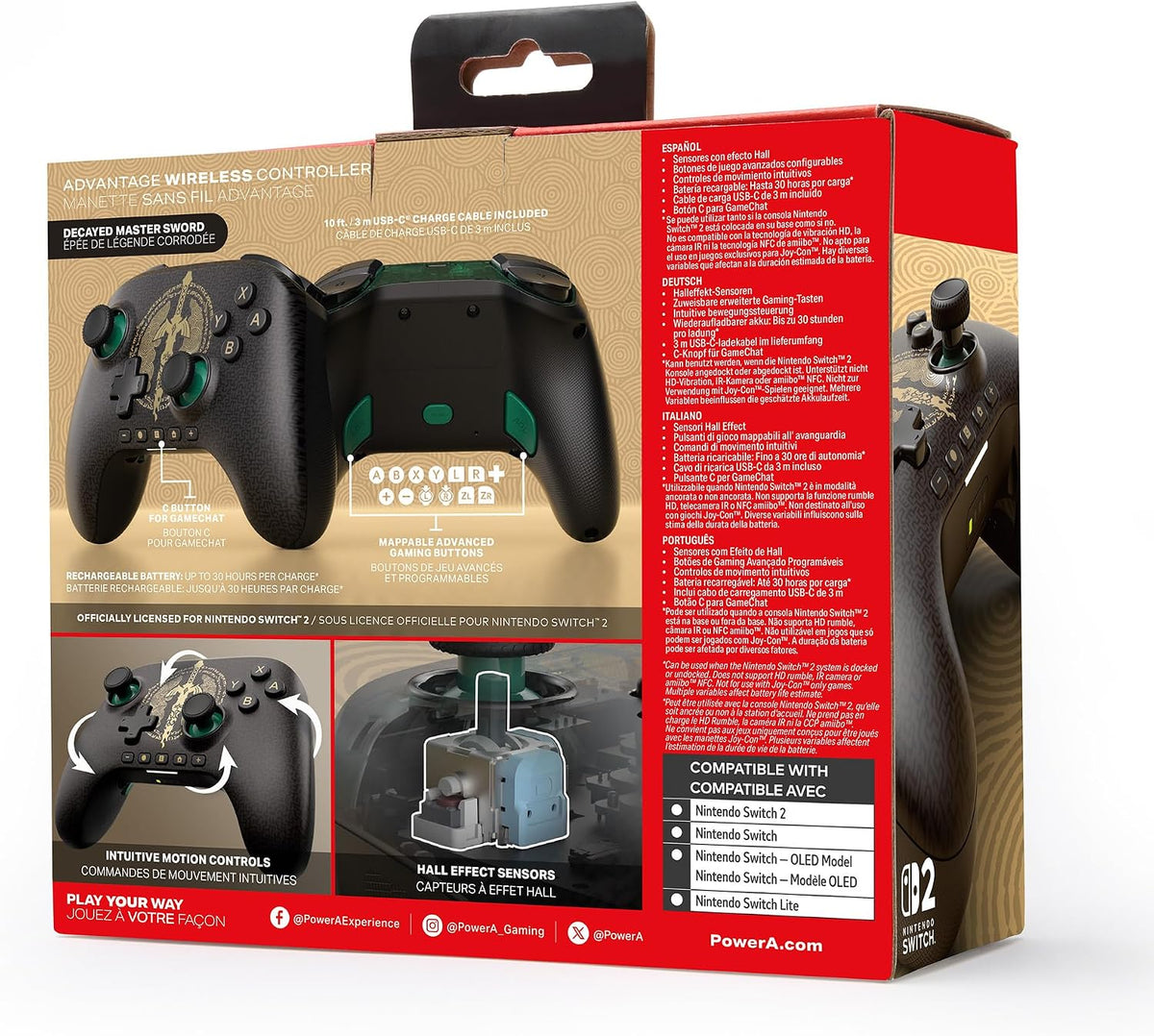 PowerA - Advantage Wireless Controller for Nintendo Switch 2 - Decayed Master Sword