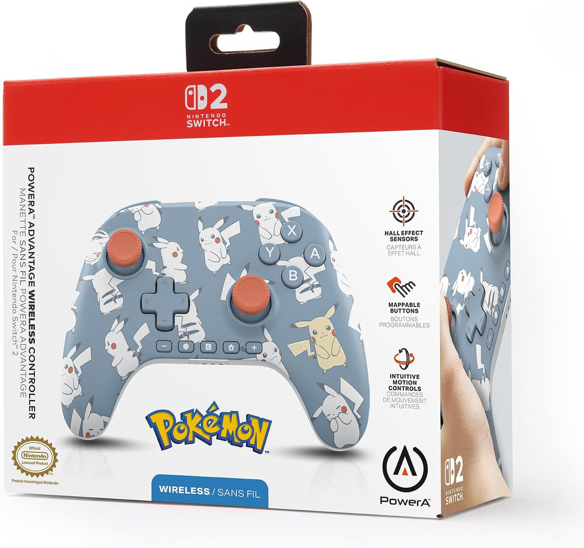 PowerA - Advantage Wireless Controller for Nintendo Switch 2 - Pokémon: Pikachu Moments
