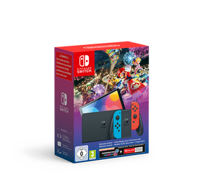 Nintendo Switch – OLED Model (Neon Blue/Neon Red) - Mario Kart 8 Deluxe with NSO Edition - Console pack by Nintendo The Chelsea Gamer