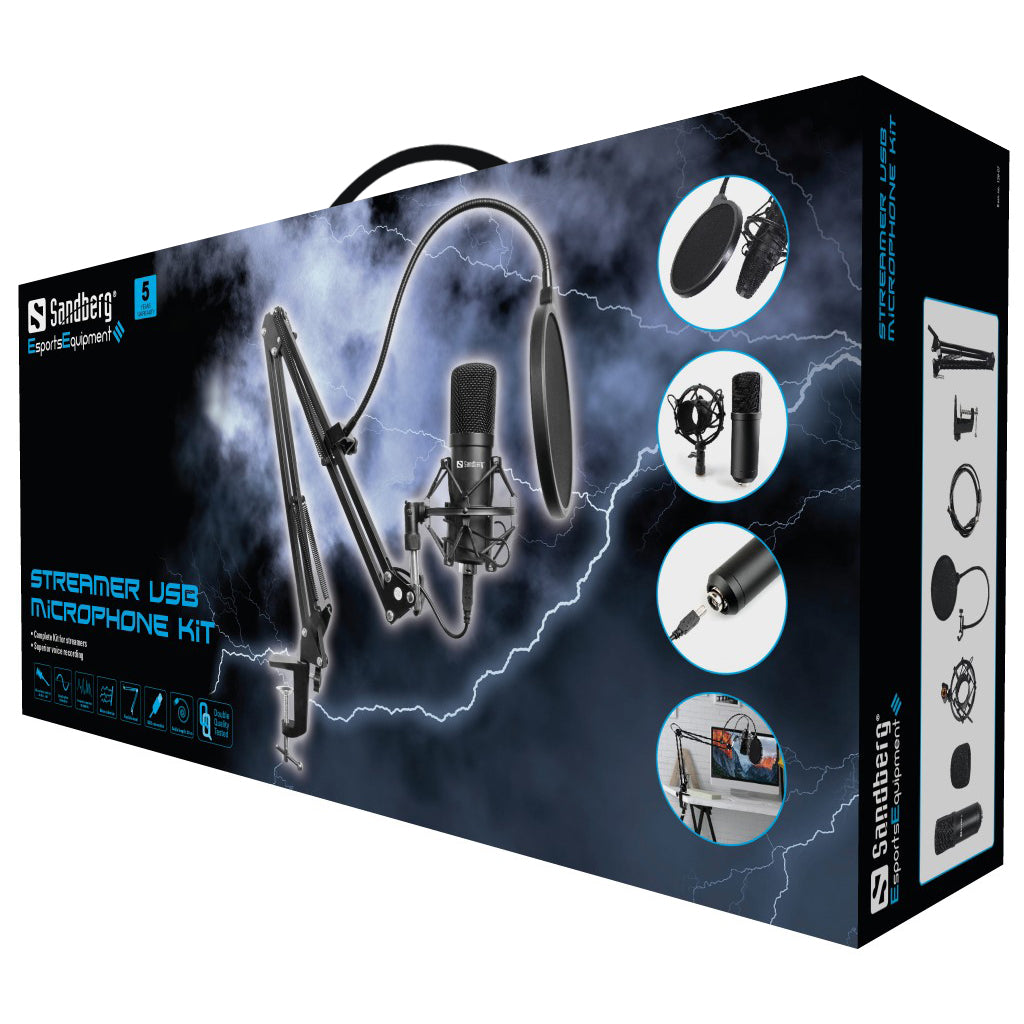 Sandberg - Streamer USB Microphone Kit - Console Accessories by Sandberg The Chelsea Gamer