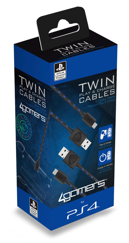 4Gamers Twin Play & Charge Cables (2 x 2m) 4G-C10 - Console Accessories by A4T The Chelsea Gamer