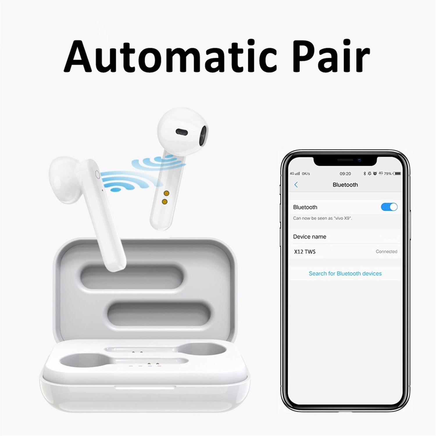 X12 TWS White Wireless Earbuds with Bluetooth and Wireless Charging Case - Audio by Prevo The Chelsea Gamer