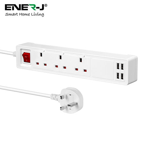 ENER-J WiFi Smart Mains Power 3-Gang Extension with USB - Cables by ENER-J The Chelsea Gamer