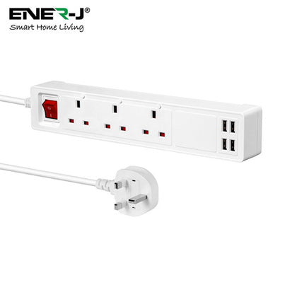 ENER-J WiFi Smart Mains Power 3-Gang Extension with USB - Cables by ENER-J The Chelsea Gamer