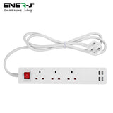 ENER-J WiFi Smart Mains Power 3-Gang Extension with USB - Cables by ENER-J The Chelsea Gamer