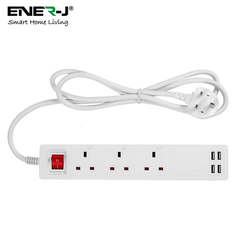 ENER-J WiFi Smart Mains Power 3-Gang Extension with USB - Cables by ENER-J The Chelsea Gamer