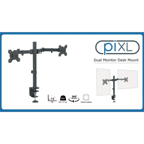 piXL Double Monitor Arm Desk Mount - Furniture by piXL The Chelsea Gamer